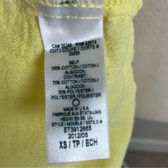 Ella Moss Yellow Gauzy Cotton Flared Sleeve Top size XS - Picture 10 of 11